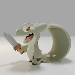 GeckoWarrior_4ks.jpeg Archivo STL Guerrero Gecko・Objeto de impresión 3D para descargar