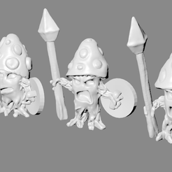cursed_mushrooms_pic.png Free STL file Cursed Mushroom Warrior Miniatures・3D print object to download