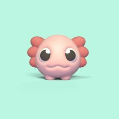 Cod1283-Little-Axolotl-1.jpeg Fichier 3D Petit Axolotl・Idée pour impression 3D à télécharger