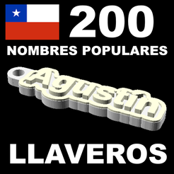 CoverImageChile.png Файл STL 200 Персонализированные именные брелоки Llaveros Chile Chilenos Personalizados・3D-печать дизайна для загрузки, Steve129836