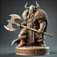 DALL·E-2025-03-03-13.18.42-A-stylized-Viking-figurine-on-a-base.-The-Viking-is-wearing-traditional.webp Figurine Viking / Viking Figurine