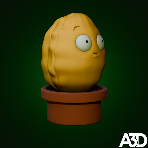 Wall-nut-side-view.png Wall-nut - Plants vs zombies mini figura stl