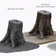 Real World 3D Scanned Environment 3D Render STL Model 3D Scanned Tree Stump for Tabletop Scatter Terrain