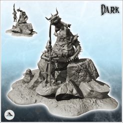 1.jpg Fichier STL Dragon et samouraï sur un rocher (16) - Fantasy Medieval Dark Chaos Animal Beast Undead・Design à télécharger et à imprimer en 3D