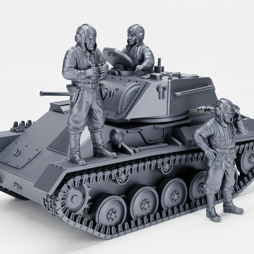 T-80 light tank + 3 Soldiers (USSR, WW2)