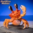 CrabPainted-0097-copy.jpg Ghost Crab articulated figure, print-in-place body, cute-flexi