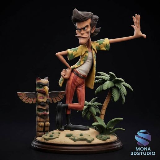 Ace Ventura Pet Detective - 3D Printing Diorama Statue Pre-Supported