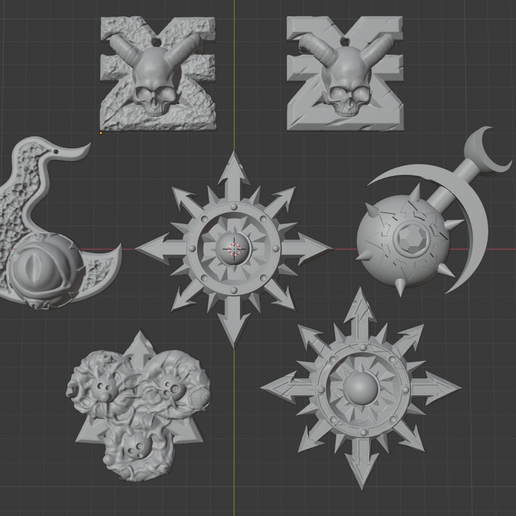 2.png STL file Chaos Gods symbol pendant・Model to download and 3D print, Argon