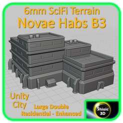 BT-b-UnityCity-NovaeHabs-B3.png BT 6mm SciFi Terrain - Large Double Residential Habitation - Enhanced