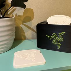 Art-Deco-Toaster.jpg Free STL file Razer Toaster: Coaster Holster and (4) Coasters・3D printing design to download
