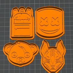 asdff.png Fornite Masks set pack 4 cookie cutters