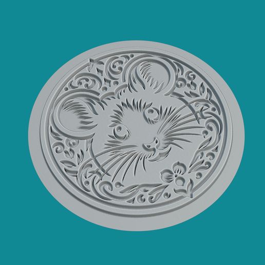 🐁 Mouse Medallion・ 3D File for 3D printing・Cults