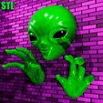 22222.png ALIEN WALL MOUNTED | Alien Plaque | UFO | NO SUPPORTS