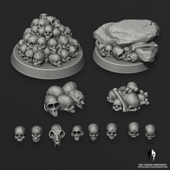 SkullProps.png 3D file Skulls Props / Piles・3D print design to download