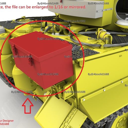 Tiger tank Early for Rear Bin-B Type.(STL-16-35) - 3D model önizlemesi