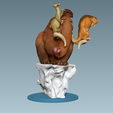2.png manny the mammoth holding sid and diego funny cool diorama from ice age cartoon movie