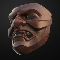 1.170.jpg Download OBJ file Kabuto Japanese Hannya Mask Oni Mask Samurai Mask 3D print model • 3D printer design, Maskitto