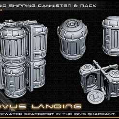 cannisters_lowres.jpg Canisters and Frame - 28-32mm gaming - Novus Landing