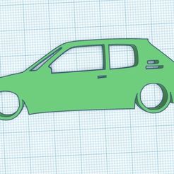 Web-capture_12-9-2023_104641_www.tinkercad.com.jpeg Archivo STL Llavero Peugeot 205 GTi 1.6 1.9 Classic Silhouette・Diseño para descargar y imprimir en 3D