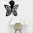 Chica-con-alas-de-Mariposa.png Girl with Butterfly Wings Wall Art