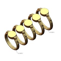 Coin-bead-fashion-ring-size5to9-00.jpg Fichier STL Triple cordon et perle ronde pièce de monnaie signet US tailles 5to9 Modèle d'impression 3D・Objet imprimable en 3D à télécharger, RachidSW