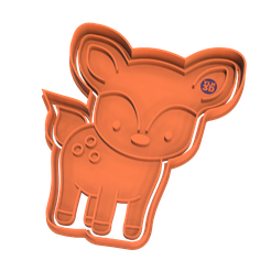 Ciervito2_2pc.png STL file Cookie Cutters Set Animals 2pc Deer and Fox Deer Fox・3D printer model to download, lucas_avendano