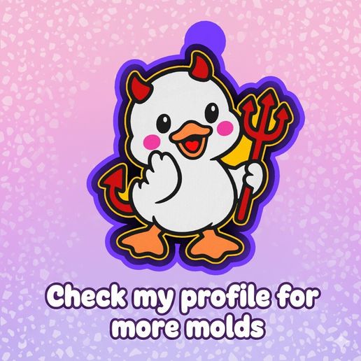 ✨ Cute Halloween Devil Duckling – Freshie, Resin & Candle Mold 🐤😈🎃✨