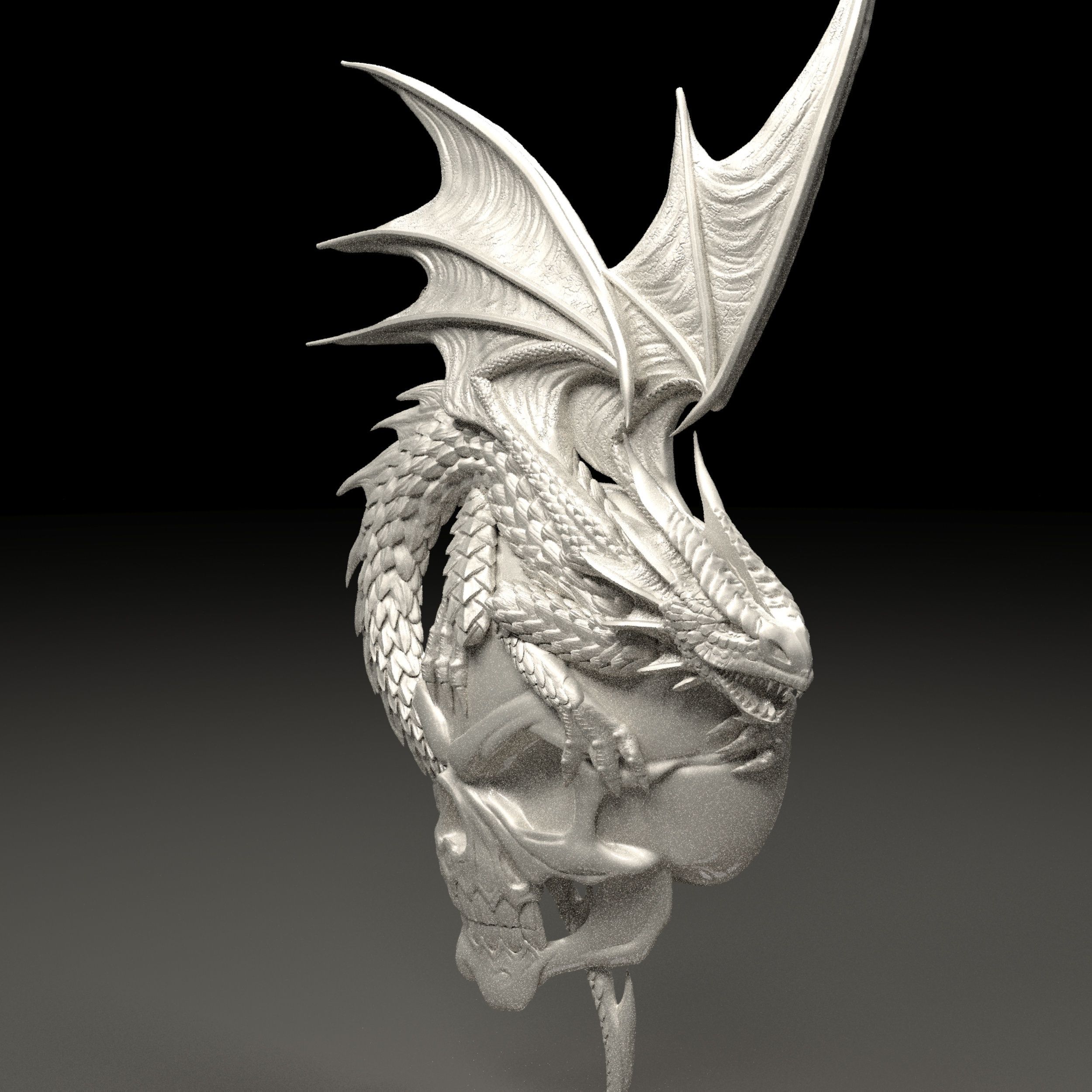 3D STL Models for CNC Router Engraver Carving Artcam Aspire Dragon Animal 1727 