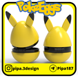 Pokeeggs-Pikachu-2.png STL file Easter Egg Pokeballs Pikachu・3D printer design to download