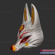 Japanese_Kitsune_Fox_Mask_3d_print_files-04.jpg Demon Kitsune Fox Mask - Japanese Cosplay Costume