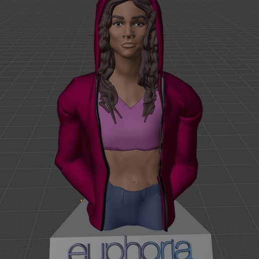 Euphoria "Rue" Zendaya 3D Sculpture Bust Figure TV Actress 3D model