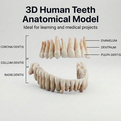 🫀 Professional 3D Human Teeth Anatomical Model - High-Detail STL・ STL ...