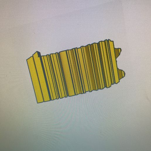 Three D and 2D Pennsylvania silhouette "Pennsylvania" 3D model