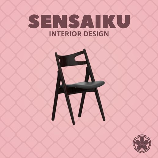 Miniature Replica 1:12 Hans Wegner 04. Sawbuck Chair - CH29 for Miniature Dollhouse - Vitra - 3D Print Instant Download - Miniature Furniture Designer Series