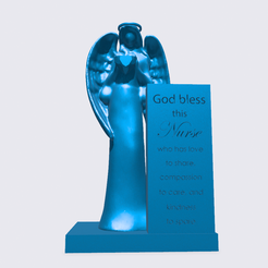 Shapr-Image-2022-12-01-144608.png STL file God Bless This Nurse Sentiment Angel Figurine, gratitude message, gratefulness gift for Healthcare Medical Worker, Nurse Appreciation, Angel heart statue, a, Angel Figurine, meaningful spiritual gift, Peace, Faith, Love, Hope, Healing, Protection・3D printing idea to download, Allexxe