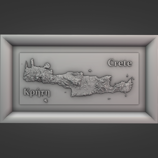 🏛️ Crete 3D Relief・ STL File for 3D printing・Cults