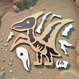 3-2.jpg Pterodactyl Dinosaur Skeleton Puzzle – Educational Toy – DIY Assembly Model – STL File