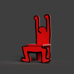 6th_haring-Camera-2.png 3D file Keith Haring Kids Chair・3D print model to download