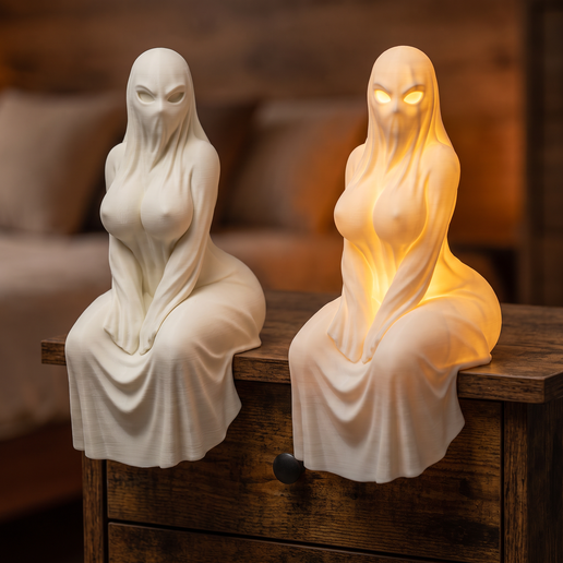 Dark Female Ghost Night Light STL