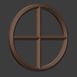 Window-02.png Wooden Window Frame Circle (28mm Scale)