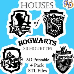 Hogwart-Houses-IMG.jpg Hogwarts Haus Wappen Silhouette Gryffindor Hufflepuff Ravenclaw Slytherin