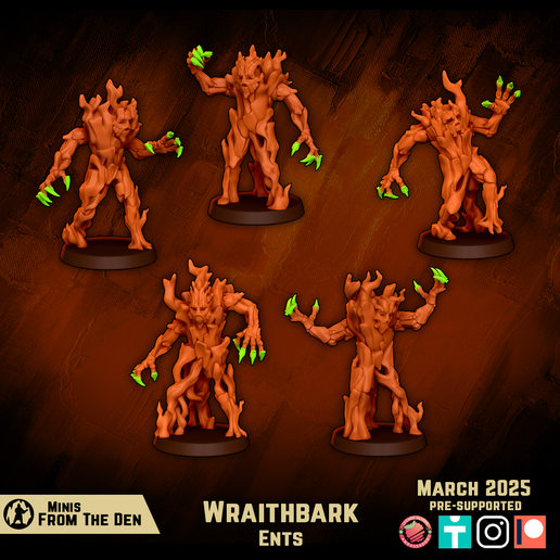 Wraithbark Ents - MINIS PACK 3D model