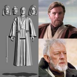 ObiNew-main.jpg Fichier STL FIGURINE VINTAGE STAR WARS KENNER-STYLE OBI-WAN KENOBI・Modèle pour impression 3D à télécharger