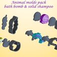 animalsimg2.jpg ANIMAL MOLDS PACK 2: BATH BOMB, SOLID SHAMPOO