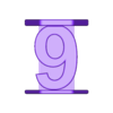 PORTE BOUGIE 9 v2.stl Birthday candle holder number nine (9)