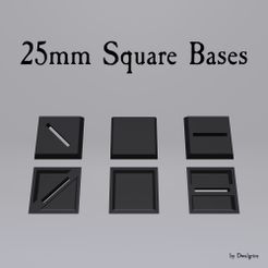 25mm-Bases-Pic.jpg 25mm Square Bases (Normal, Slotted, Diagonally Slotted)