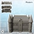 2.jpg Large modern castle with quadruple corner towers and central entrance (8) - Modern WW2 WW1 World War Diaroma Wargaming RPG
