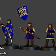 Jeanne2-and-Ector-onfoot-and-squires-render.png Jeanne D'arc, Sir Ector and Squires