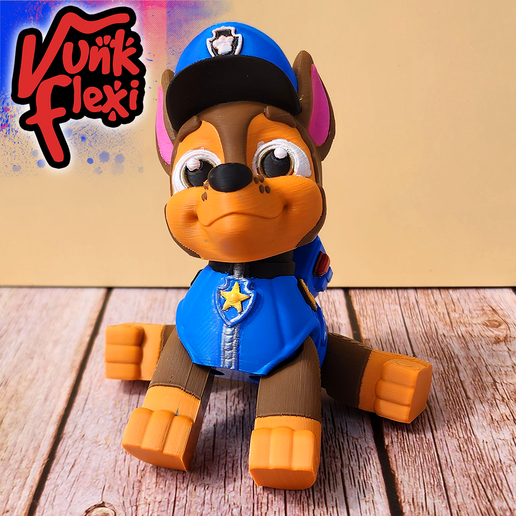 CGImages8.png Paw Patrol Chase MultiColor Flexi Print-In-Place + figure & keychain