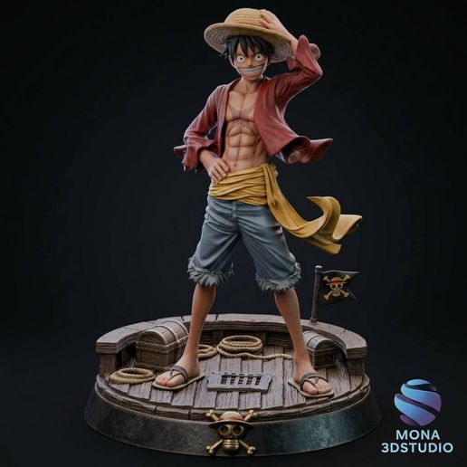 Monkey D. Luffy One Piece - Printable 3D Diorama Statue STL